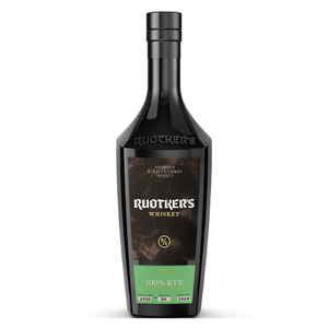 DAVID GÖLLES Ruotkers 100% Rye in schwarzer Flasche mit dunklem Etikett und grünem Unteretikett.