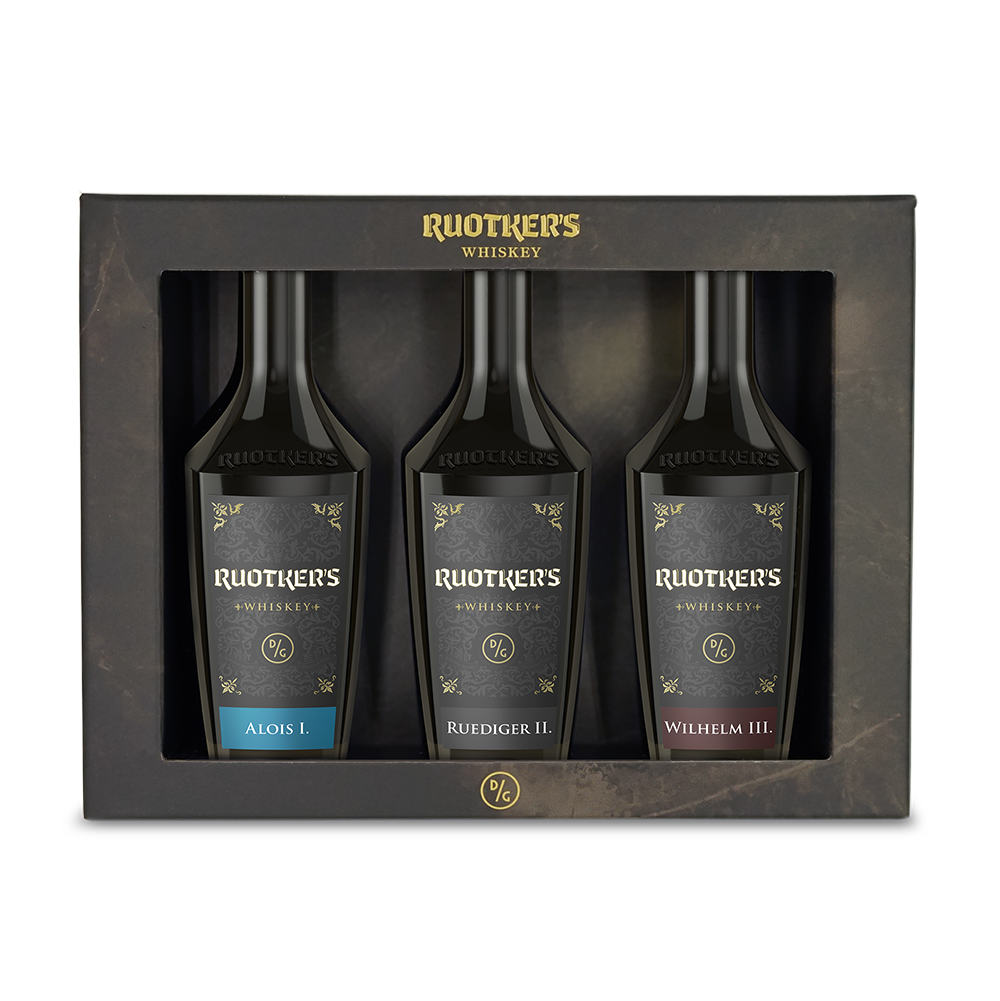 DAVID GÖLLES Trio Best of Whiskey: Geschenkbox mit Ruotkers Alois I, Rüdiger II und Wilhelm III.
