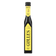 Gölles Quitten Essig in hoher eckiger Flasche mit gelben Etiketten und schwarzem Verschluss.