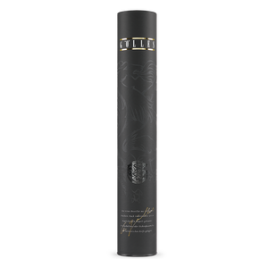 Gölles 1er Rolle: schwarze Geschenkrolle für eine Flasche Edelbrand mit goldener Schrift.