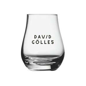 DAVID GÖLLES Nosingglas mit Aufdruck Ruotkers Whiskey und Ron Johan Rum.
